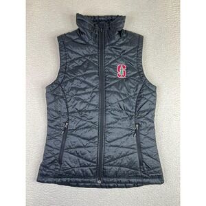 Columbia Stanford Cardinal Vest Womens Medium Black NCAA Omni-Heat Quilted